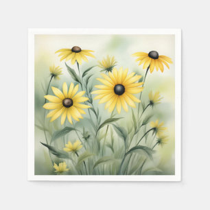 Wildblomma Fält med Black Eyed Susans Pappersservett