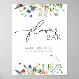 Wildblomma Fält och Bees Flower Bouquet Pub Poster