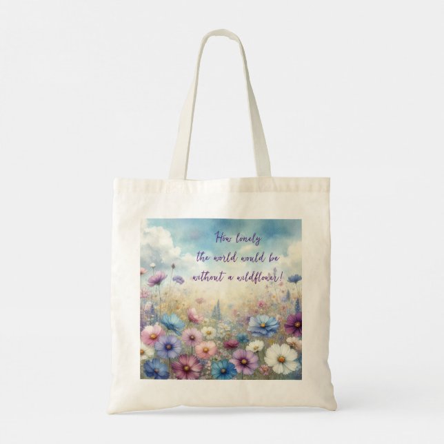 Wildblomma Fält & Quote Tygkasse (Baksida)