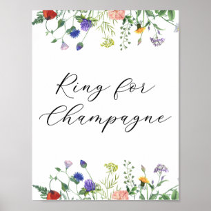 Wildblomma Fält Ring för Champagne-tecken Poster