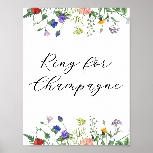 Wildblomma Fält Ring för Champagne-tecken Poster (Framsidan)