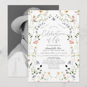 Wildblomma Firande av Life Funeral Memorial Inbjudningar