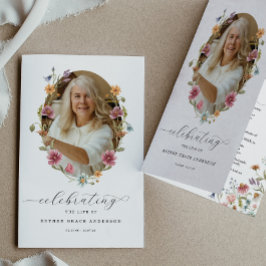 Wildblomma Firande i Life-begravningsprogrammet Reklamblad