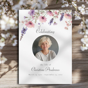 Wildblomma Firande i livets begravningsinbjudan Inbjudningar