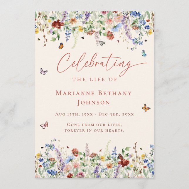 Wildblomma Firande i livets serviceorder Program (Framsida)