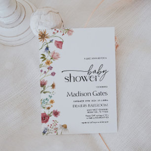 Wildblomma för inbjudan till babyvisningsprogramme