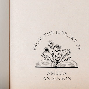 Wildblomma från Bibliotek med eget namn Självfärgande Stämpel