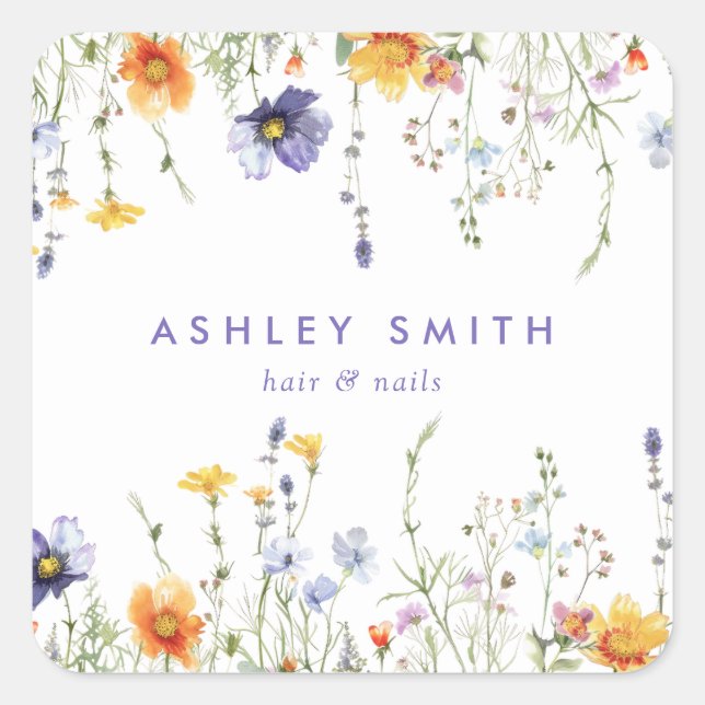 Wildblomma Fyrkantigt Klistermärke (Framsida)