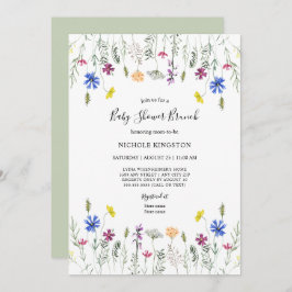 Wildblomma Garden Baby Shower Brunch-inbjudan Inbjudningar