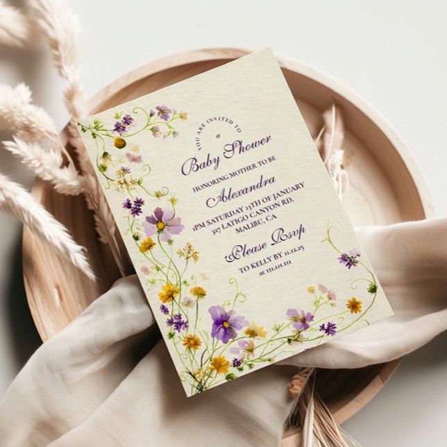 Wildblomma Garden Baby Shower Inbjudningar (Skapare uppladdad)