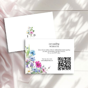 Wildblomma Garden Blommigt Bröllop webbplats QR-ko Tilläggskort