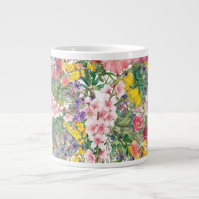 Wildblomma Garden Blommigt Burst Natur Inspired Jumbo Mugg (Framsidan)