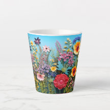 "Wildblomma Garden Coffee Mugg - Bright Blå himmel