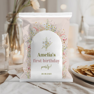 Wildblomma Garden Girl Birthday Chip Bag Wrapper Reklamblad