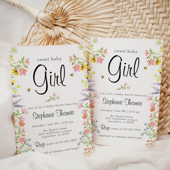 Wildblomma Garden Party Baby Shower Inbjudningar (Skapare uppladdad)