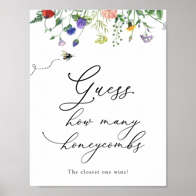 Wildblomma gissar hur många honeycombi Shower-spel Poster (Framsidan)