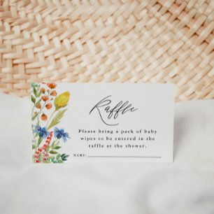 Wildblomma Gräns Baby Shower Raffle Biljett Tilläggskort