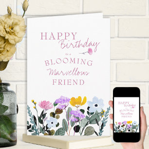 Wildblomma Gräns Blooming Marvelous Birthday Kort