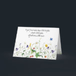Wildblomma Gräns för Friends födelsedag Kort<br><div class="desc">Sommarblomman gräns med blå fjäril på vit bakgrund för väns födelsedag. Text kan redigeras. Bakgrunden till färg kan ändras.</div>