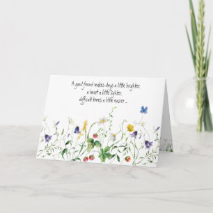 Wildblomma Gräns för Friends födelsedag Kort