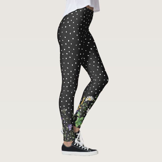 Wildblomma Gräns på Polka dots Leggings (Höger)