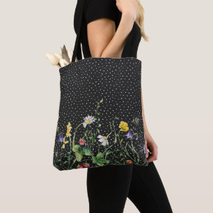 Wildblomma Gräns på Polka dots Tygkasse