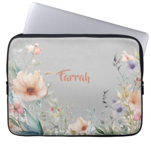 Wildblomma Gräns Personlig Laptop Fodral