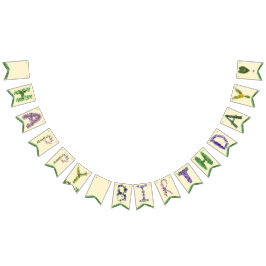 Wildblomma Grattis på födelsedagen Banner Vimplar