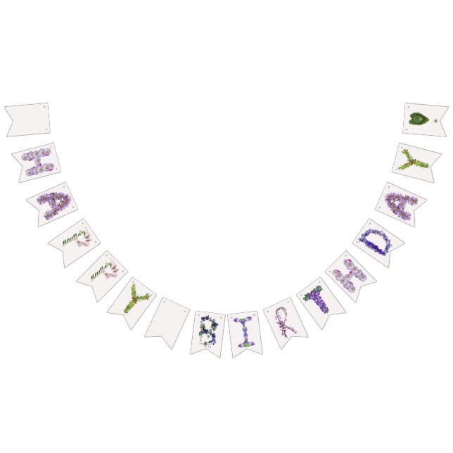 Wildblomma Grattis på födelsedagen Banner Vimplar (Alla)