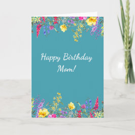 Wildblomma Grattis på födelsedagen Mamma-kort Kort