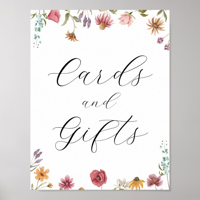 Wildblomma i Bloom Cards och Gifts Sign Poster (Framsidan)