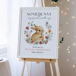 Wildblomma i en liten babystöldsinbjudan poster