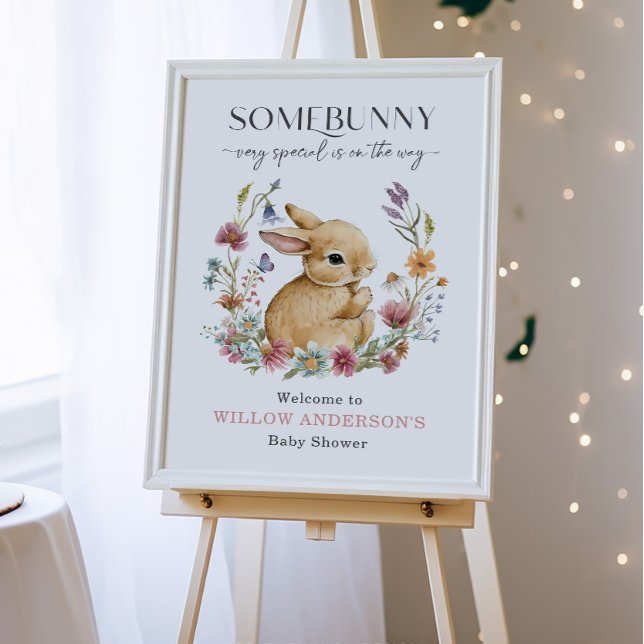 Wildblomma i en liten babystöldsinbjudan poster (Skapare uppladdad)