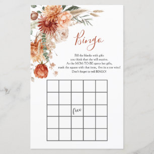 Wildblomma i Kärlek Baby Shower Bingo