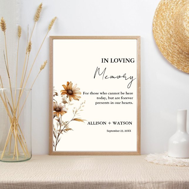 Wildblomma i Loving minnesskylt bröllop för alltid Poster (Skapare uppladdad)