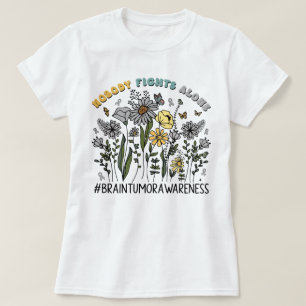 Wildblomma Ingen slåss mot Ensam Brain Tumor T Shirt