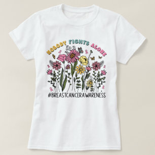 Wildblomma Ingen slåss mot Ensam Breast Cancer T Shirt