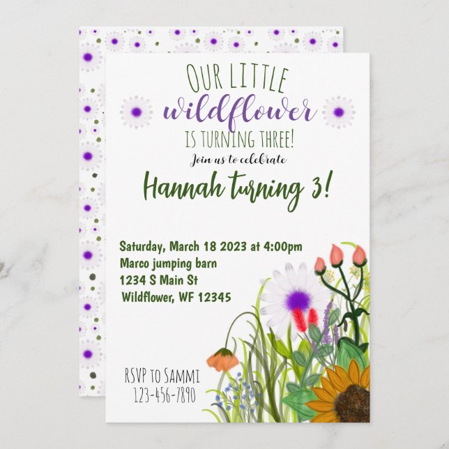 Wildblomma Julkort (Fram/baksida)