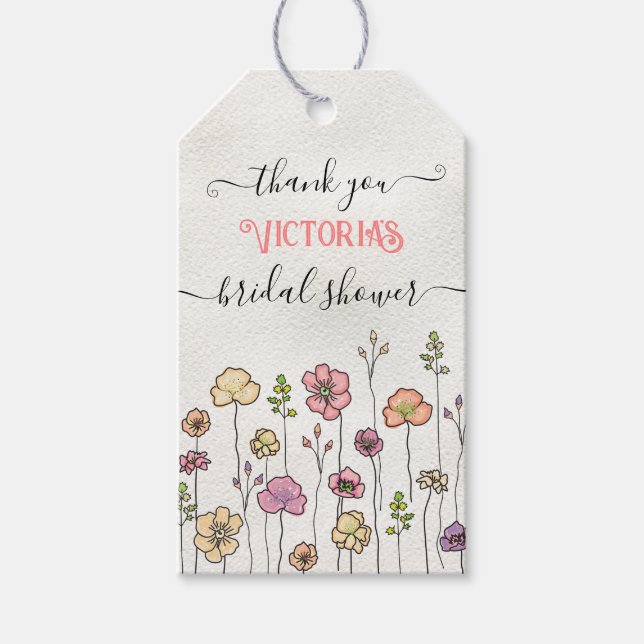 Wildblomma kärlek i bloom Möhippa Presentetikett (Framsidan)