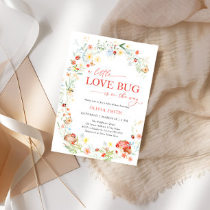 Wildblomma Kärlek Kryp Baby Shower Inbjudningar