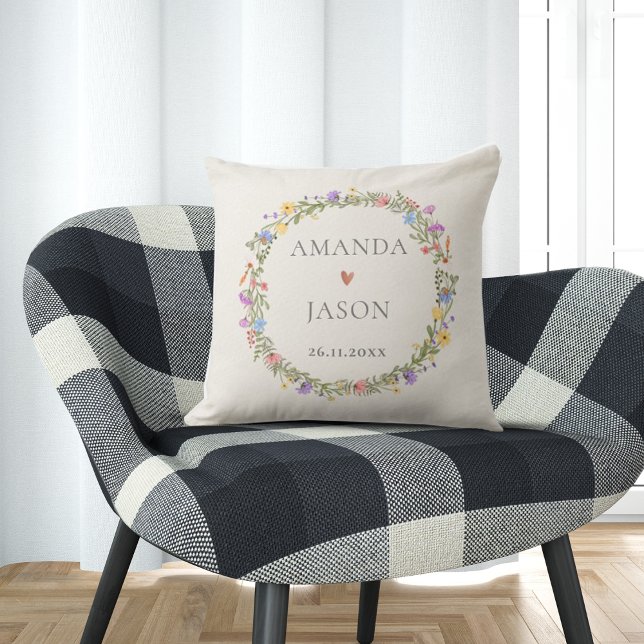 Wildblomma Lila Blue Gult Rosa WANDERS Blommigt Kudde (Skapare uppladdad)