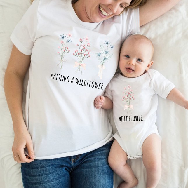 Wildblomma mamma och mini t shirt (Skapare uppladdad)