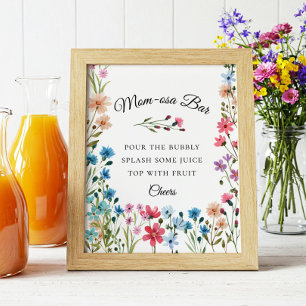 Wildblomma Mamma-osa Pub Baby Shower Print Poster