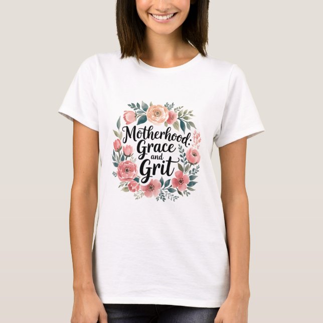 Wildblomma Mamma Shirt | Grace & Grit Blommigt Tee (Framsida)