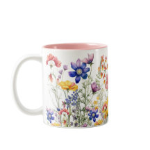 Wildblomma Mugg, Flower Kopp, Blommigt Coffee Kopp
