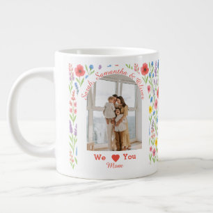 Wildblomma Mugg - "Vi Kärlek You Mamma" - Anpassni Jumbo Mugg