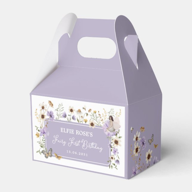 Wildblomma Mute Lila Garden Tea Party Presentaskar (Baksidan Sidan)