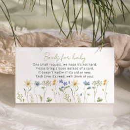 Wildblomma Neutralt Baby Shower Bokar för Baby Tilläggskort