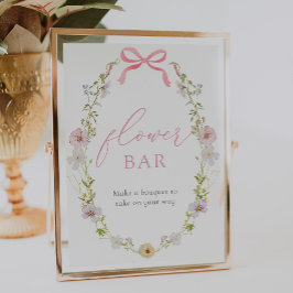 Wildblomma och Butterflies Flower Bouquet Pub Sign Poster