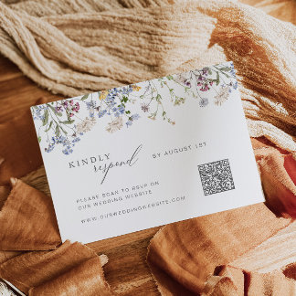 Wildblomma OSA kort med QR-Blommigt Boho